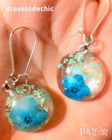 Обеци и колиета с Незабравки, снимка 14 - Бижутерийни комплекти - 35429064