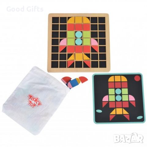 ДЕТСКА ДЪРВЕНА ИГРА МОЗАЙКА, снимка 3 - Образователни игри - 38547926