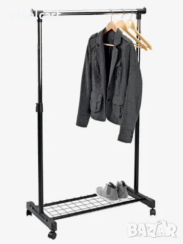 БЕЗПЛАТНА ДОСТАВКА Стойка за дрехи черно/хром