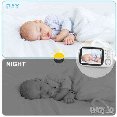 Безжичен Бебефон с камера 3,2 инча, снимка 8 - Бебефони - 42499908