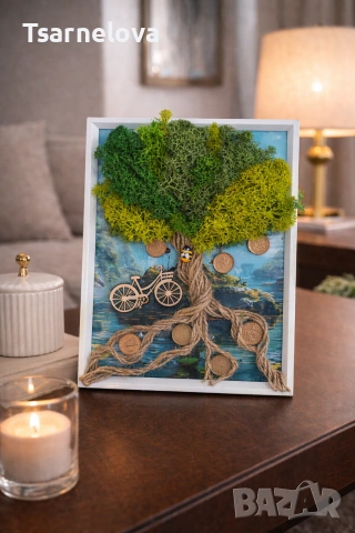 Ръчно изработени картини с естествен скандинавски мъх