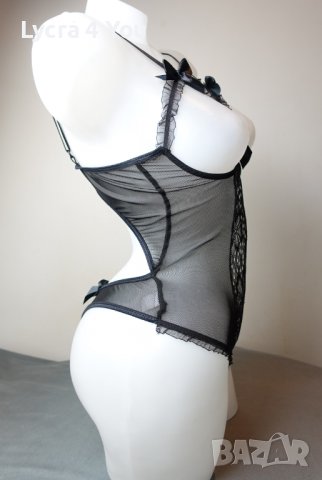 Еротично черно боди с отворен бюст и дъно прашка S/M размер, снимка 9 - Бельо - 39843002