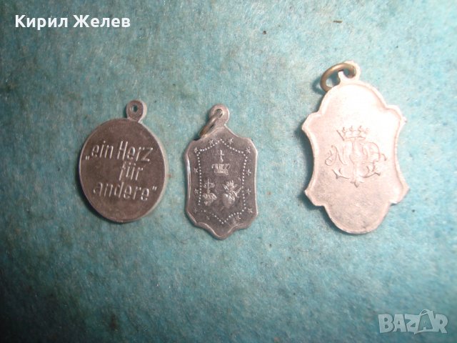 3 СТАРИ СРЕБЪРНИ или ПОСРЕБРЕНИ РЕДКИ КАТОЛИЧЕСКИ ИКОНКИ ДВУСТРАННИ РЕЛЕФНИ 26082, снимка 12 - Антикварни и старинни предмети - 35032416