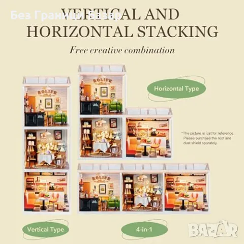 Нов Rolife мини куклен дом Sweet Sips Tea DIY комплект за сглобяване, снимка 4 - Други - 47653241