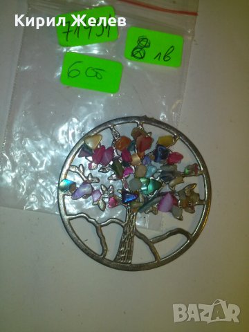 ПОСРЕБРЕНА ВИСУЛКА с МНОГО ЦВЕТНИ КАМЪЧЕТА АРТ МЕДАЛЬОН 71451, снимка 4 - Колиета, медальони, синджири - 29723026
