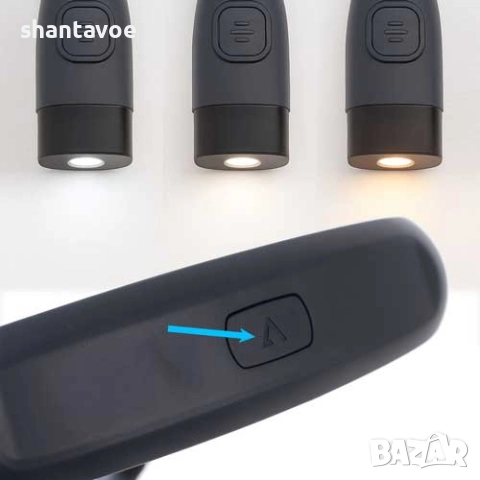 Лед лампа за врат с огъващо се рамо и 3 различни светлини и степени , снимка 6 - Настолни лампи - 52918623