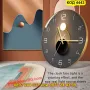 Безшумен стенен часовник - черен със златиста рамка - КОД 4443, снимка 5