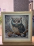 Завършена Диамантена Картина „Зимна Сова“ с Рамка, снимка 2
