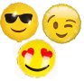 Еможи Емотикон емотикони смайли Emoji кръгъл фолио фолиев балон хелий, снимка 1 - Други - 42798568