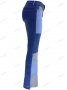 Дамски клоширани дънки с висока талия Colorblock, 3цвята - 023, снимка 18