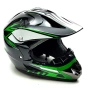 Крос каска за мотор, мотокрос и АТВ - черна със зелено, снимка 1