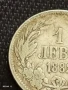 Сребърна монета 1 лев 1882г. Княжество България първата сребърна монета 41888, снимка 2