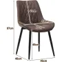 Трапезни столове с дамаска от PU кожа в кафяво (к-кт от 2 бр.) C-UDC069DBR, снимка 5