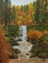 Картина с маслени бои Водопад през есента, снимка 1 - Картини - 30485231