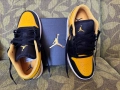 Нови мъжки обувки AIR JORDAN 1 LOW BLACK/YELLOW OCHRE-WHITE, снимка 13