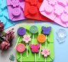Цвете Пеперуда Кръгче силиконов молд форма за направа на близалки на клечка декор фондан шоколад, снимка 2