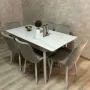 Трапезен Комплект разтегателна маса с 6 стола, снимка 1