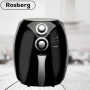 Фритюрник AirFryer Rosberg Premium, 1600W, 3л., Горещ въздух, Таймер, до 200°C, Черен, снимка 1