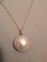 Златно колие  с диаманти и естествена перла елегантно колие, снимка 4