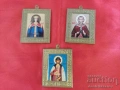 Лот Малки РУСКИ Икони Светци с Бронзова Рамка, снимка 1