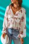 Дамска блуза с дълъг ръкав и флорален принт, снимка 1 - Блузи с дълъг ръкав и пуловери - 44304487