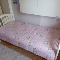 Бяло дървено легло 190/90см, снимка 3 - Спални и легла - 44816538