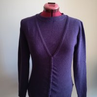 Лилава жилетка + лилав пуловер без ръкави, снимка 4 - Комплекти - 30485774