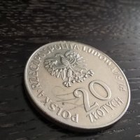 Mонета - Полша - 20 злоти | 1974г., снимка 1 - Нумизматика и бонистика - 31232237