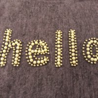 Лилава блуза Хелло - изключително приятна материя - мека , удобна, красива . Бродиран надпис с перли, снимка 7 - Блузи с дълъг ръкав и пуловери - 39217764