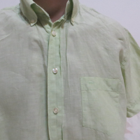 Мъжка риза с къс ръкав от лен Easy Wear, снимка 3 - Ризи - 36513483