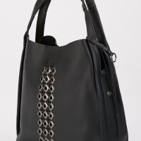 НАЛИЧНА Черна дамска чанта 2 в 1 капси кожена, снимка 4 - Чанти - 30713456