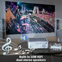Проектор THREE ANTS Full HD Supporto 4K 1080P Native, 5G WiFi Bluetooth, домашно кино, снимка 5 - Плейъри, домашно кино, прожектори - 44464799