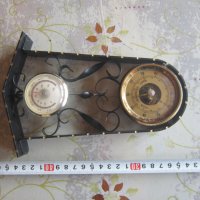 Уникален барометър с термометър кован бронз, снимка 1 - Други - 30190450