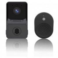Видео звънец с WiFi интелигентна камера, безжичен звънец с HD изображение,аудио, нощно виждане, снимка 1 - IP камери - 40073691