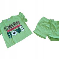 Сет от две части за момиче в зелено, снимка 2 - Детски комплекти - 37795188