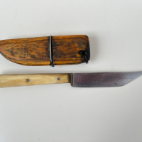 Стар нож с кокалена дръжка и кания. №2211, снимка 5 - Антикварни и старинни предмети - 36419579