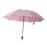 1785 Ръчен тройно сгъваем чадър за дъжд противоветрен едноцветен, снимка 3 - Други - 31009264