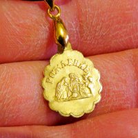 Старинен бронзов медальон за кръщене, кръщенка, рождение - Княжество България. ( 1879 - 1908 г.), снимка 3 - Други - 36817046