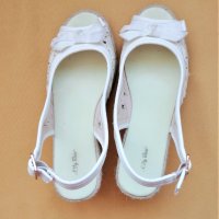 Красиви бели сандали на платформа от изкуствена кожа, снимка 4 - Сандали - 37239165