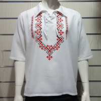Нова мъжка риза с връзки, яка и трансферен печат Шевица, Етно мотив, България, снимка 6 - Ризи - 36529230