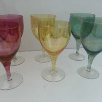 Стари цветни  чаши за вино , снимка 5 - Антикварни и старинни предмети - 30064426