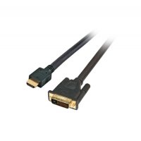 Кабел DVI към HDMI 2м VCom SS001229 Черен, Cable DVI 24+1 to HDMI Full HD M/M, снимка 1 - Кабели и адаптери - 33986885