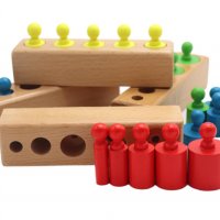 НАМАЛЕНИЯ ! Монтесори Дървени цветни цилиндри - теглилки с дръжки 4в1, снимка 9 - Образователни игри - 29958281