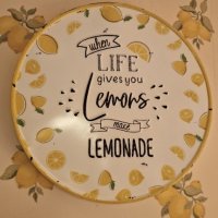 Голяма метална табела, 32см, " Ако животът ти поднесе лимони, направи си лимонада", снимка 4 - Декорация за дома - 40583075