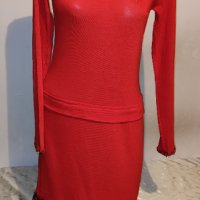 Елегантна червена рокля р-р М , снимка 2 - Рокли - 44148253