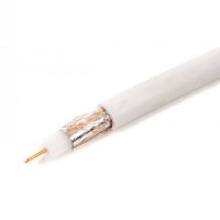 Коаксиален кабел RG6-U, меден екран, бял, 75ohm, Ф6,5mm, Cu, снимка 1 - Друга електроника - 42338309