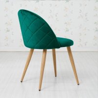 Зелен стол / комплект от два трапезни стола / столове с мека седалка и облегалка МОДЕЛ 93, снимка 3 - Столове - 33774090