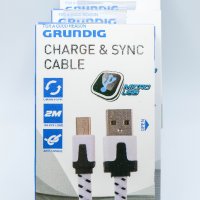 Grundig Charge & Sync 2m Cable ,кабел за зареждане Android Micro USB , снимка 2 - USB кабели - 33720793