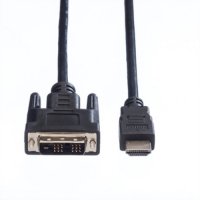 Кабел DVI към HDMI Digital One SP01216 Черен, 2м DVI-D 18+1 to HDMI 2K Full HD M/M, снимка 2 - Кабели и адаптери - 31357877