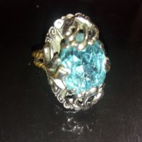 Старинен посребрен пръстен с опал , снимка 3 - Антикварни и старинни предмети - 31473843
